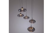 LED-Pendelleuchte Posh, grau, 5-flammig