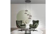 LED-Pendelleuchte Posh, grau, 5-flammig