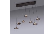 LED-Pendelleuchte Posh, grau, 7-flammig