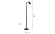Stehleuchte Rik, schwarz