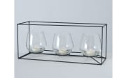 Windlicht Paolo, Metall schwarz, Glaseinsatz transparent, 15 cm 