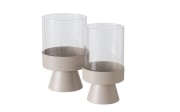 Windlichtset Pallas, beige, 2-teilig