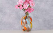 Vase Glee, Glas bunt lackiert, 18 cm