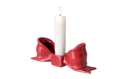 Kerzenleuchter Bow, rot, 5,2 cm