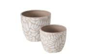 Übertopfset Tysko, beige/weiß, 2-teilig
