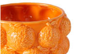 Übertopf Orange, orange/grün, 15 cm