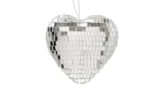 Dekoanhänger Disco Herz, silber, 10 cm