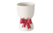 Vase Bowy, weiß/rot, 22 cm