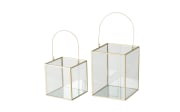 Windlicht-Set Malta, transparent/gold, 2-teilig