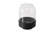 Vase Malena, schwarz/transparent, 12,5 cm
