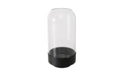 Vase Malena, schwarz/transparent, 18 cm