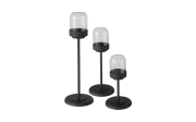 Windlichtset Senza, schwarz, 3-teilig