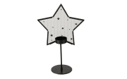 Teelichthalter Stern, schwarz, 25,5 cm