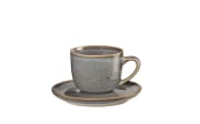 Espressotasse mit Unteretasse saisons, denim/grau, 5,5 cm