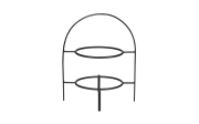 Etagere ligne noire, 2-stufig, 28 cm