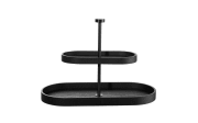 Etagere 2-stufig, wood/Weidenholz schwarz, 35,5 cm