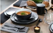 Kombiservice Nordic cool black, schwarz/weiß, 16-teilig