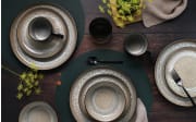 Kombiservice Nordic Fjord, beige/schwarz, 16-teilig
