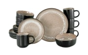 Kombiservice Nordic Fjord, beige/schwarz, 16-teilig