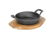 BBQ Servierpfanne mit Holzbrett, 16 cm