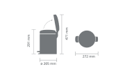 Treteimer Newicon, matt steel, 5 L