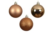 Set Weihnachtskugeln, brandy, 6 cm