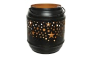 Teelichthalter, schwarz/gold, 9 cm