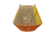 Laterne, Jute, gelb/orange/beige, 21 cm