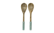 Besteckset, blau/braun