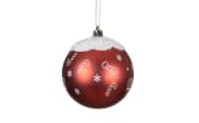 Kugel Decoris, rot/weiß, 8 cm