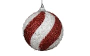 Weihnachtskugel Decoris, weiß/rot, 8 cm