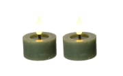 2er-Set LED-Teelicht, grün, 4,4 cm
