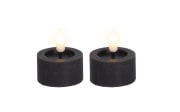 2er-Set LED-Teelicht Lumineo, grau, 4,4 cm