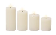 LED Kerze, beige/warmweiß, 4-teilig