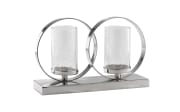 Windlicht für 2 Kerzen in silber