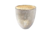 Windlicht aus Glas, antik weiß, 18 cm