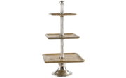 Etagere 3-stöckig in braun/silber, 86,5 cm