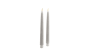 LED-Echtwachsstabkerzen-Set, hellgrau, 2-teilig