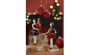 Deko-Figur Frau mit Geschenken, rot/gold, 26 cm