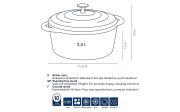Bräter Calido, schwarz, oval, 3,8 l