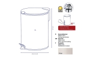 Kosmetikeimer, beige matt, 5 Liter