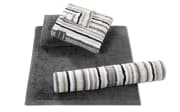 Duschtuch Lifestyle Streifen, kiesel, 70 x 140 cm