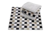 Saunatuch Lifestyle Karo, kiesel, 70 x 180 cm