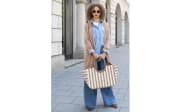 Loopshopper, beige/weiß, 40 x 26 cm