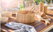 Salatbesteck-Set Gummibaum, natur, 2-teilig