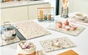 Herdabdeckplatten-Set Terrazzo, bunt, 30 x 52 cm