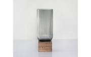 Glasvase/Windlicht, grau/braun, 12 x 31 cm