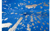 Kuhfellteppich Glam 410 in blau-gold, ca. 1,35 qm