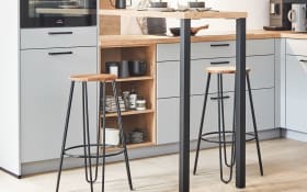 Einbauküche Laser/Structura, steingrau Lack matt, inkl. Elektrogeräte