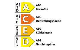 Einbauküche Felde, seidengrau Hochglanz, inklusive AEG Elektrogeräte